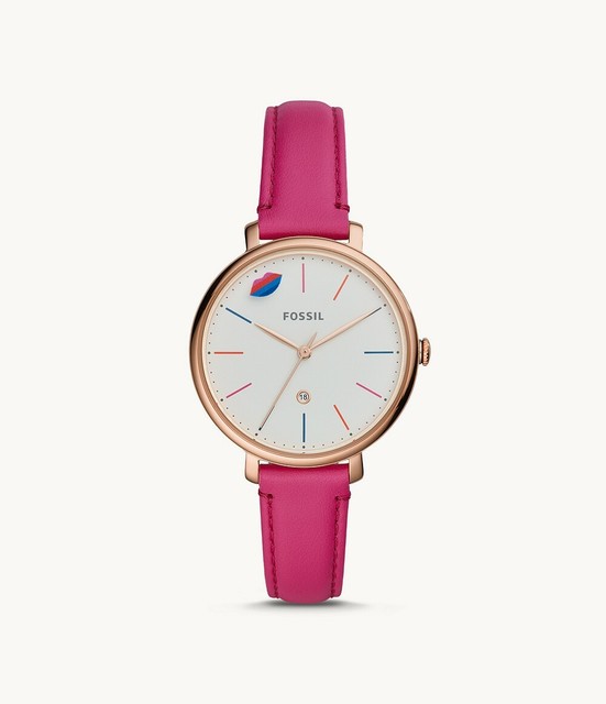 Hot Pink Leather Watch LE1096 