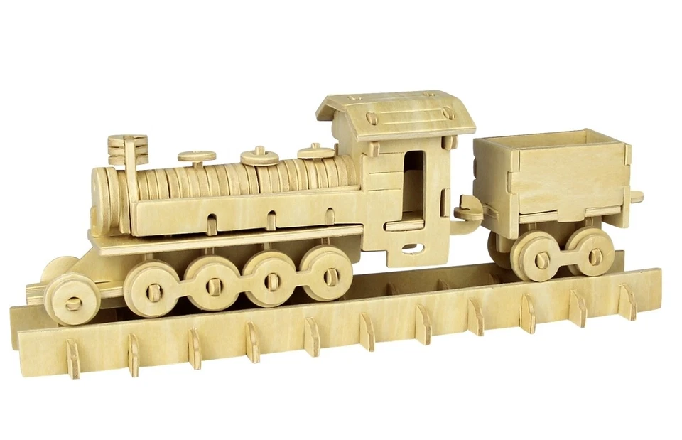 AXTOM Dampflokomotive Typ 2 - 3D Holzbausatz Zug Lok Holz Steckpuzzle Holzpuzzle Bauen