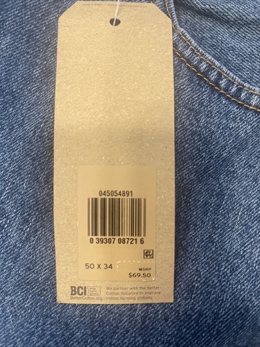 NUEVO Jeans Levi's 505 Calce Regular Lavado a la Piedra Azul Ajuste Medido 50x34 Difícil de Encontrar - Imagen 3 de 8