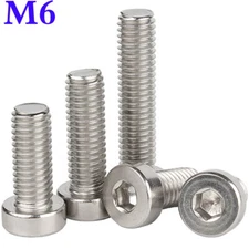 M6 - 1.0 Stainless Steel Low Head Allen Hex Socket Head Cap Screws Bolts DIN7984