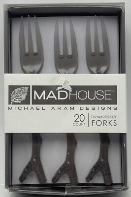 Madhouse Michael Aram Designs 20 Forks Dessert Cocktail Plastic Cutlery Twigs
