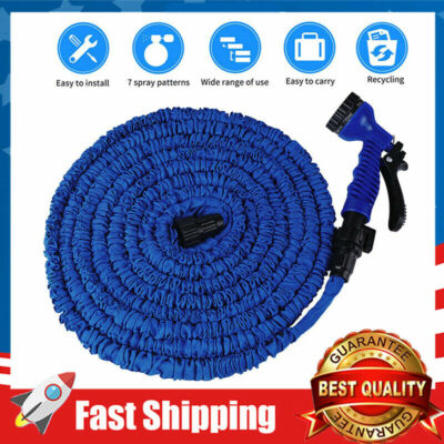 Large Flow Magic Hose Retractable Tube 100ft High Pressure Water Pipe Spray Gun Ebay