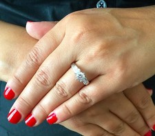 Three Stone Solitaire Ring 1.8ct Round Cut Simulated Diamond White Gold Plated