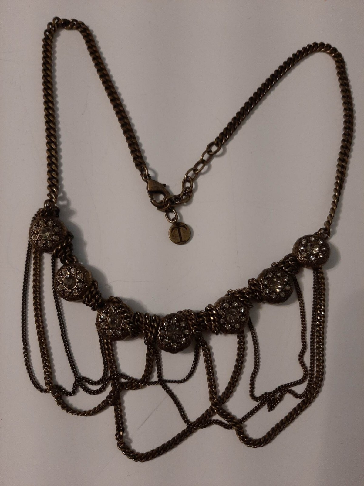 Talbots Necklace Multi-Stranded brass” Statement … - image 4