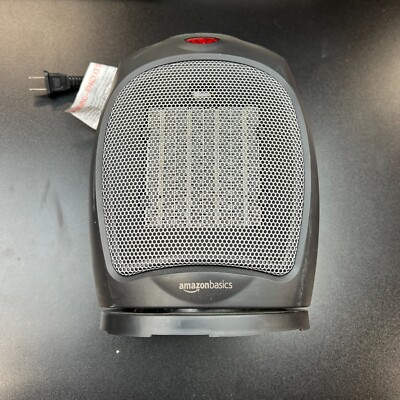 Amazon Basics Ceramic Space Heater, Portable Heater for Indoor Use, Black
