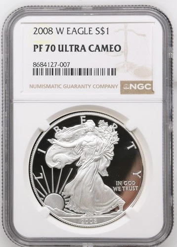 2008 W Proof American Silver Eagle NGC PF70 - A361