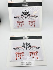 Halloween Face Gems Stickers Red Black Rhinestone Makeup Costume Jewelry X2