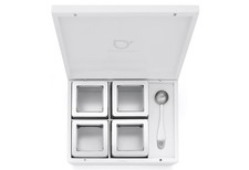 Bredemeijer Teebox mit 4 Teedosen & Messlöffel Bambus Tee Dosen Aufbewahrung 