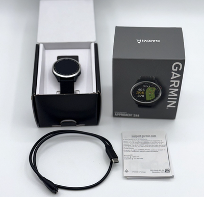 Garmin Approach S44 GPS Golf Smartwatch - Silver Aluminum Bezel