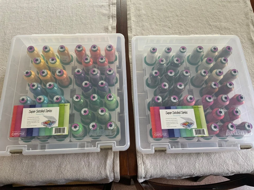 72 spools of Isacord embroidery thread with cases and snap in case inserts - Image 2 of 2