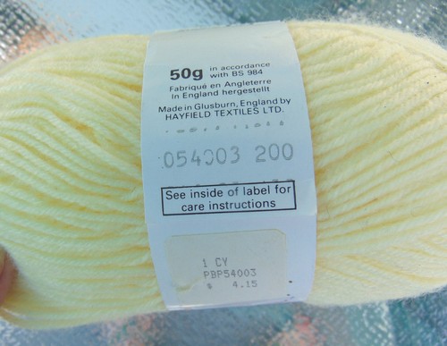 Hatfield Pretty Baby Pastel  4-ply Nylon Acrylic Lt Yellow Yarn 50 g England New - Picture 2 of 3