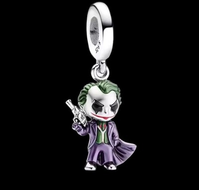 V757 S925 STERLING SILVER THE  JOKER  DANGLE PENDANT