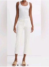 Vince Coin Pocket Chino Crop Stretch Casual Capsule Work School Pants Sz 2 White
