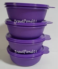 Tupperware Cereal Bowls Modular Nesting Bowl Grape Purple Sparkle 2.5 c Set 4