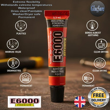 E6000 PREMIUM 5.3ml Strong Clear Glue permanent, bonds the most difficult items