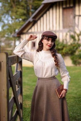 Gaala Paris Shirinatra Mary Linen Blouse Womens Size 36 US S Victorian Prairie