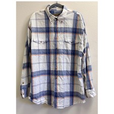 Walls Authentic Ranch Wear Mens Large Plaid Cotton Western Button Down Shirt L