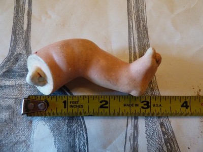 Antique LEFT BENT LEG replacement part for Bisque Bye Lo or other Baby Doll  5''
