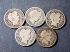 A Lot of 5 silver Barber dimes 1912 13 14 15 16 Gd/ Very Good  Cond set RGR 576