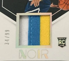 Daron Holmes II RC 2024 Panini Noir Elegant Decor 3 Color Patch #d /99 Nuggets