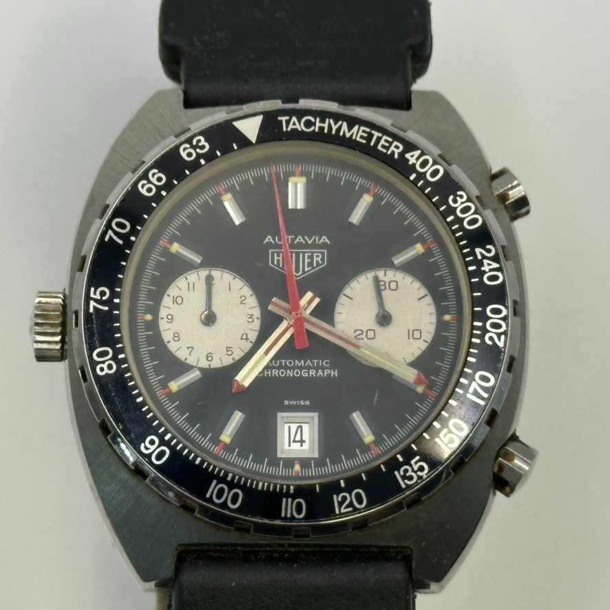 Vintage Heuer Autavia Viceroy "Reverse Panda" Dial Automatic Watch - Read