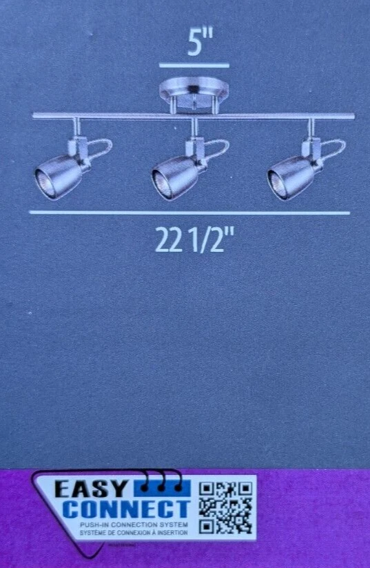 Canarm KanATA 3 灯亮亮镍固定轨道灯 22.5 英寸W GU10 IT593A03BN10 — 第 2/3 张图片