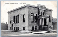 Postcard MN Spring Valley Minnesota Carnegie Library Fillmore County MN10