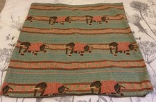 Lovely large jade green cushion cover with Indian Elephant Design. Excel Cond