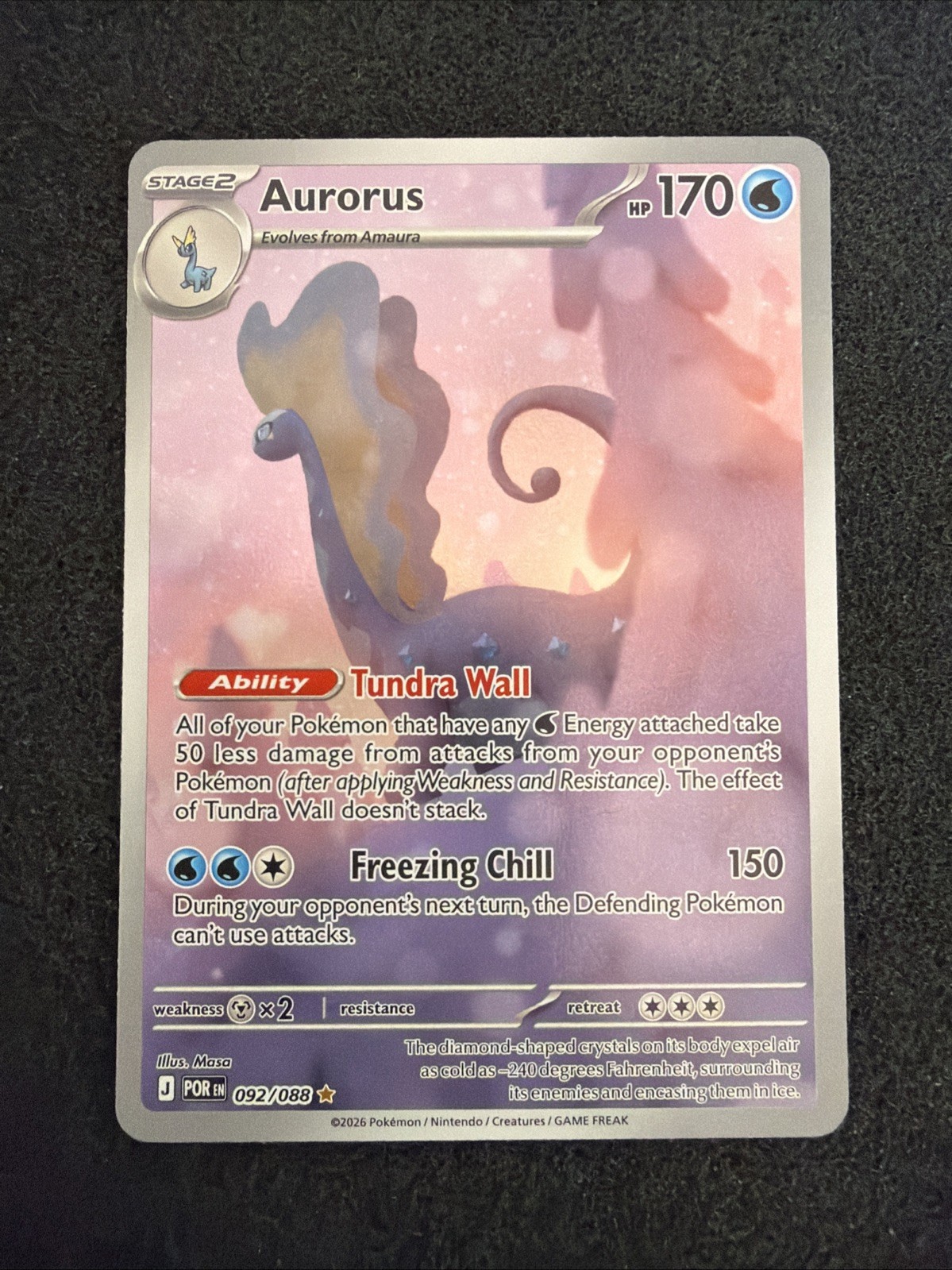 Aurorus 092/088 Illustration Rare Holo- Perfect Order- Pokemon TCG Near Mint