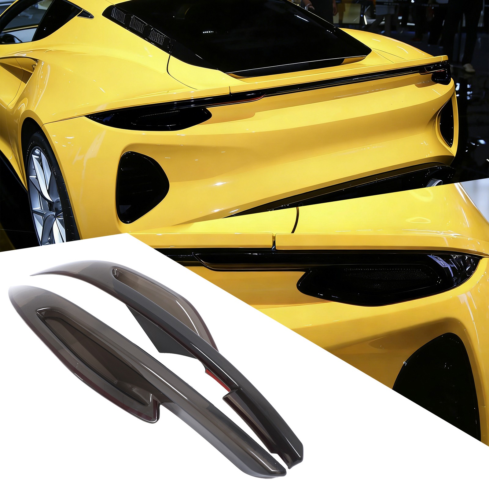 Smoked Black Rear Tail Light Guard Cover Trim For Lotus Emira V6 I4 2021-2025