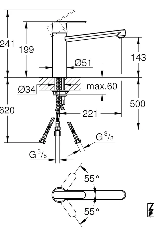 Grohe Get Einhand-Spültischarmatur 1/2" chrom 30197000 - Bild 2 von 2
