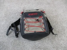 Igloo MaxCold Backpack Cooler Soft Sided Gray Red Insulated Mesh Pockets Bungee