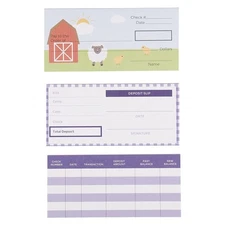 150-Sheet Checkbook Set Activity for Kids, Farm Animals Themed, Ages 3-14