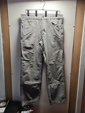 Carhartt Gray Carpenter Pants Loose Fit 14806 Zip Fly Utility 34x30