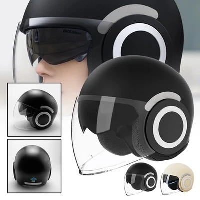 TJF 54-61CM Retro Sturzhelm Integralhelm Jethelm Retro Motorradhelm Mit Visier Helm