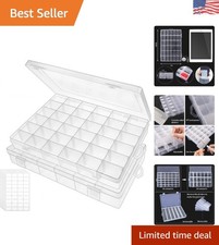 Sleek Clear 36-Grid Storage Box - Perfect for Jewelry and Craft Organization