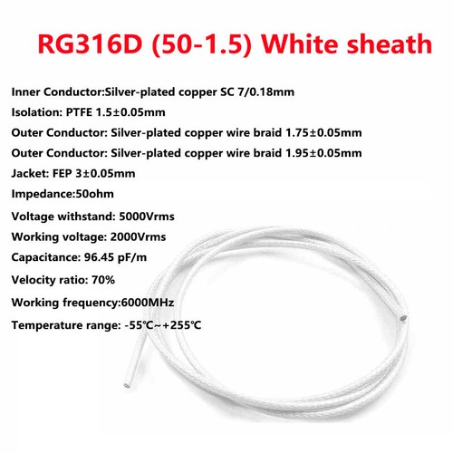 1m Koaxialkabel Steckverbinder RG142 RG58 RG316/174 RF1.13 RF0.81 SYV50-5 50-7 - Zdjęcie 20 z 31