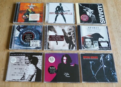 9 x CD Bryan Adams - Sammlung / Paket, Live, 11, Spirit, So far.., 18 till..., O