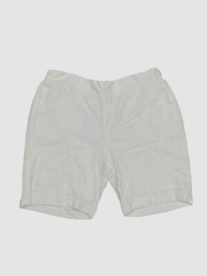 $110 Neiman Marcus Women's White Solid Stretch Pull-On Skimmer Shorts Size L