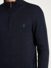 NWT - RALPH LAUREN Men's 'HIGH TWIST' Navy 1/4-ZIP PULLOVER SWEATER - XXL