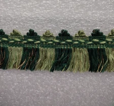 6 yards SKIRT FRINGE  2 1/2" GREENS Decorative Upholstery Fabric Trim FM-906