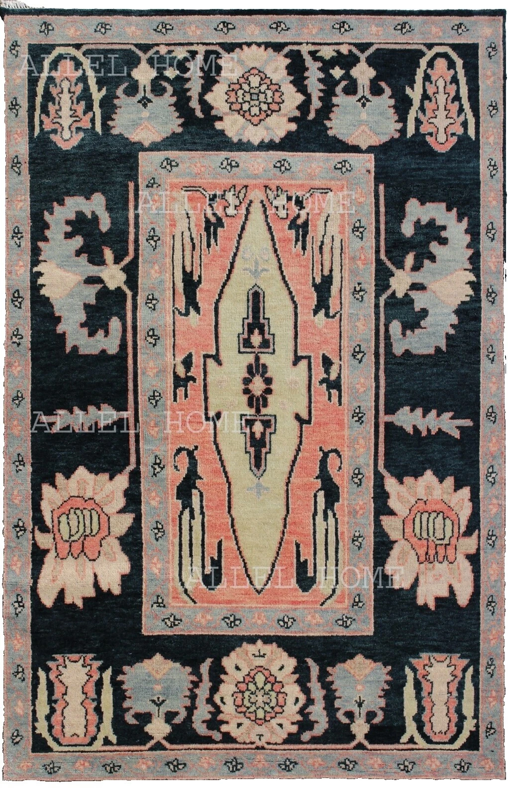 Black 100% Wool Antique Rugs & Carpets