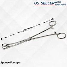NEW HIGH GRADE BODY PIERCING Forceps Hemostat SPONGE CLAMP 9 "CURVED