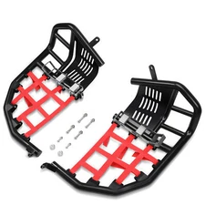 For Raptor 700 YFM Nerf Bars Pro Peg Heel Gaurds Black Bar with Red Nets Steel