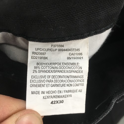 Dickies Straight Leg Jeans Mens 42x30 (actual 44x30) Black Denim Mid Rise Zip - Picture 13 of 16