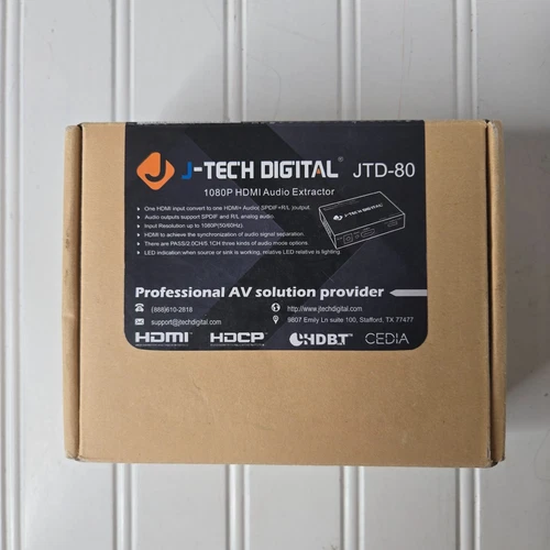 J-Tech Digital 1080P HDMI To HDMI Audio (SPDIF + RCA Stereo) Extractor Converter