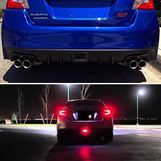 F1 Style Smoked Lens Red LED Rear Fog /Brake /Tail Lights For Subaru