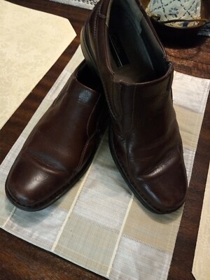 CLARKS Men's Brown Leather SHOES  SZ 12M, SLIP ON LOAFER, ELEVATED STYLE.