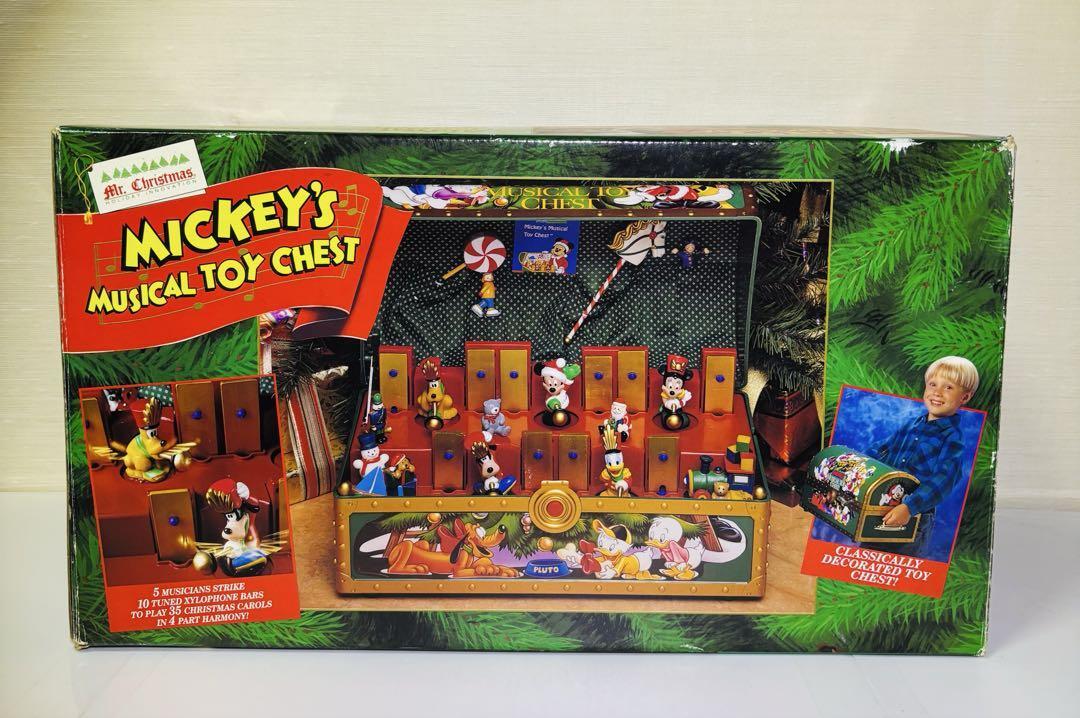 Disney Mickey Musical Toy Chest Mr. Christmas Vintage Toy w