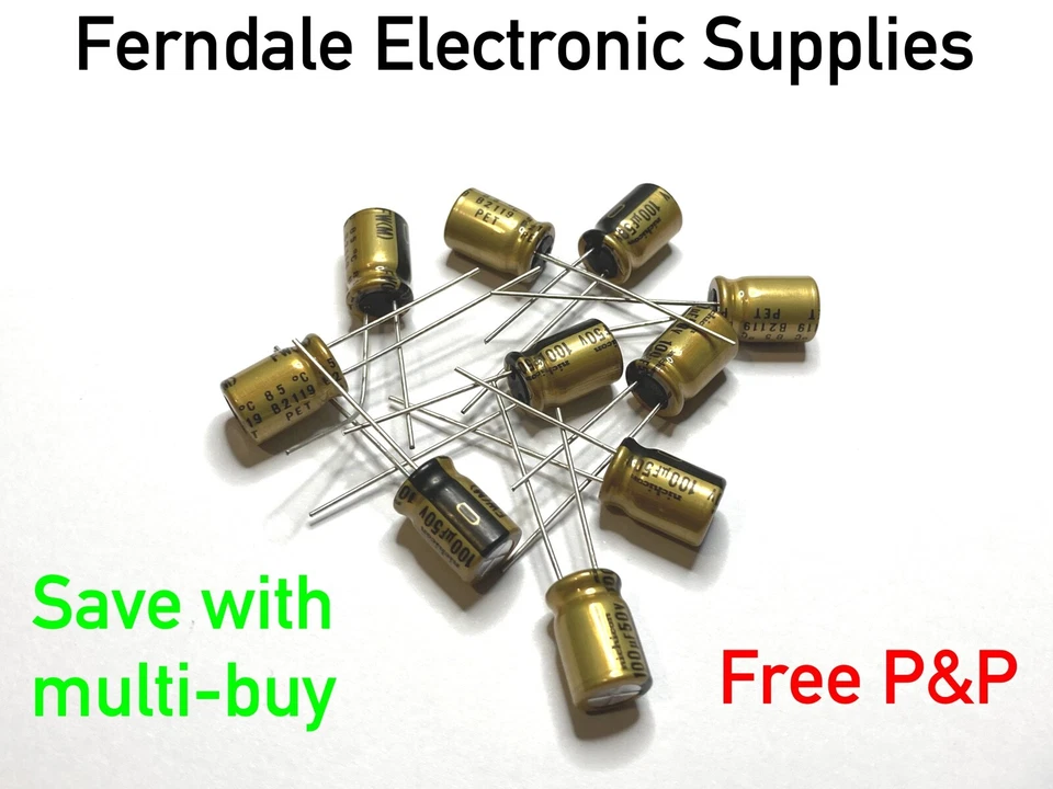 Nichicon UFW Audio Grade Electrolytic Capacitors select 2.2uF-470uF, 6.3V-100V